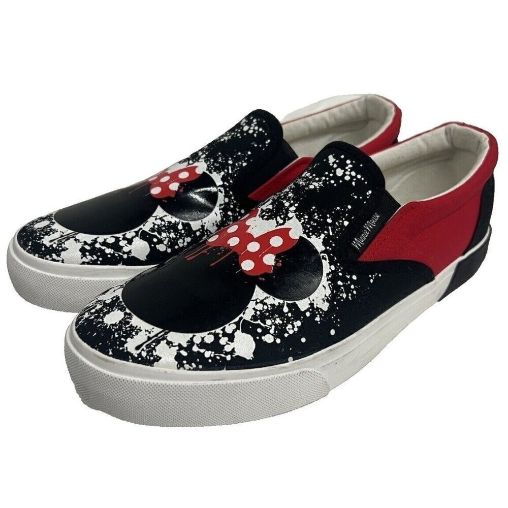Disney Disneyland Womens Minnie Mouse Shoes Sneakers US 9.5 Slip On Comfort Logo - Picture 3 of 11